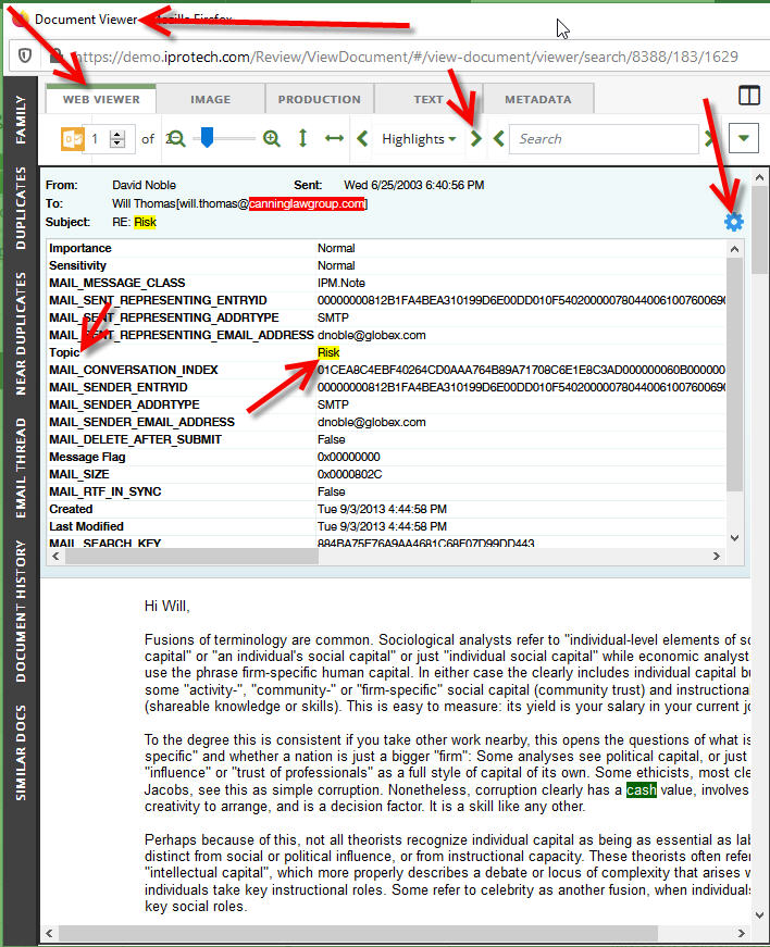 6-Search Hit highlights Metadata